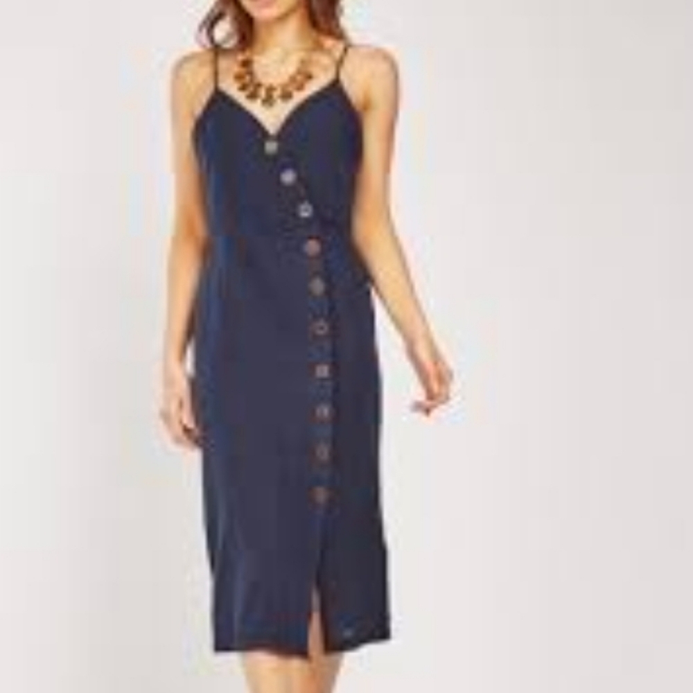 New Navy Button-Down Dress